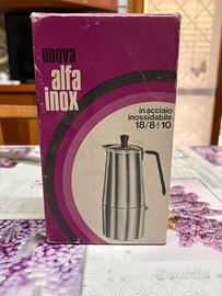 Caffettiera moka  marchio Alfa inox anni 70