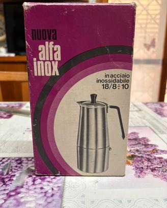 Caffettiera moka  marchio Alfa inox anni 70