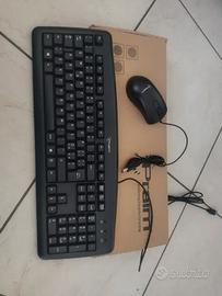 Kit Tastiera italiana + Mouse Praim con filo Nuovi