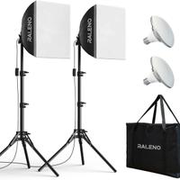 RALENO® PS080 Softbox 2 x 50 W LED Softbox Set per