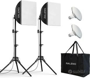 RALENO® PS080 Softbox 2 x 50 W LED Softbox Set per