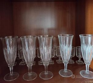 set 5 bicchieri vetro da vino calici