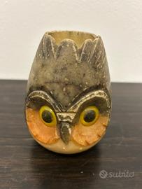 Gufo decorativo in pietra – portapenne vintage