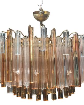 grande lampadario design anni 60 triedri murano