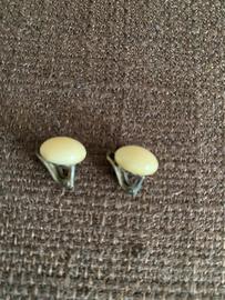 Orecchini a clip, avorio e argento