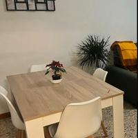 Tavolo soggiorno bianco e beige, 140x90