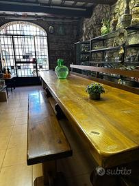 Tavolo Fratino 4 metri con panche in aggiunta