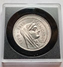 1000 lire Roma Capitale. 1870-1970. Moneta argento