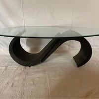 Tavolino vetro sbiellato