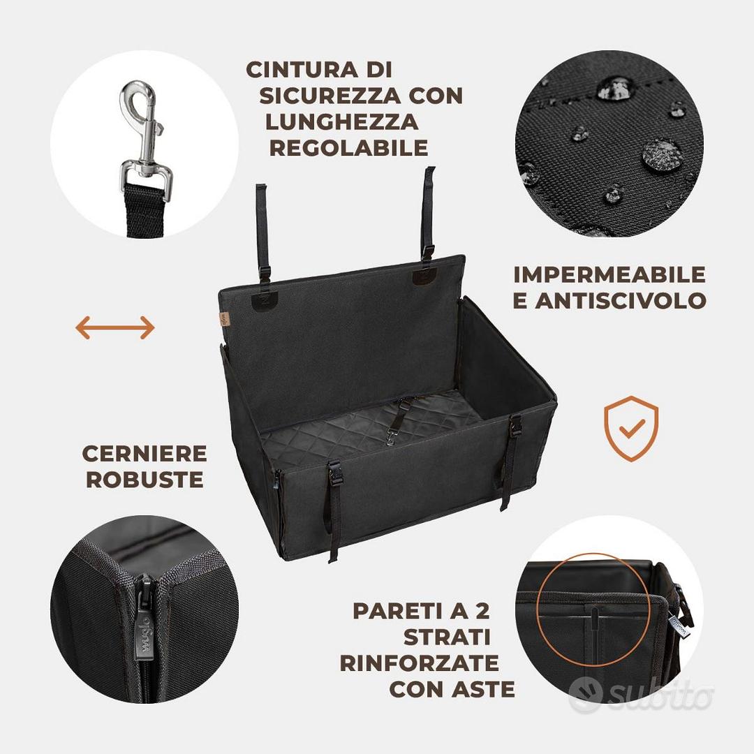Seggiolino Auto Per Cani Wuglo - Rinforzato, Impermeabile, Con 4 Cinghie Di Sicurezza, Per Taglie Piccole/Medie - Foto 9
