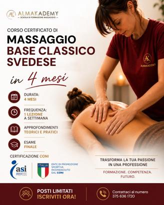 Corso Massaggio Base Svedese - Certificazione CONI