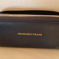 Portafoglio donna pelle blu Trussardi Jeans