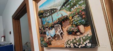 Quadro con paesaggio in rilievo