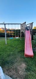 altalena scivolo giochi da giardino in legno 