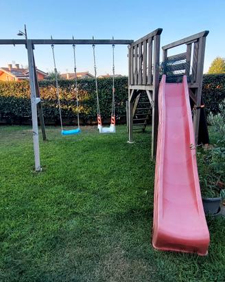altalena scivolo giochi da giardino in legno 