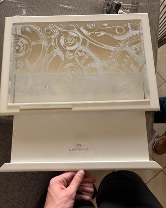 Espositore Lorenz in vetro decorato