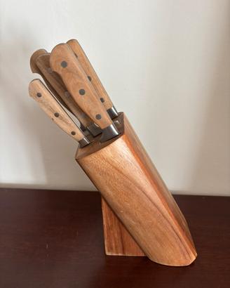 Ceppo coltelli Brandani in acacia cod.82488
