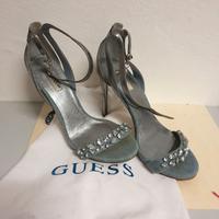 GUESS sandali donna tacco alto n. 37 color argento