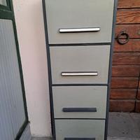 Cassettiera/schedario in metallo a 4 cassetti