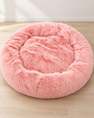 Cuccia cane XL tonda rosa super morbida – nuova
