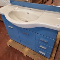 mobile bagno con lavandino blu pastello 