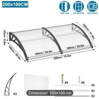 pensilina da esterno tettoia 200x100cm 