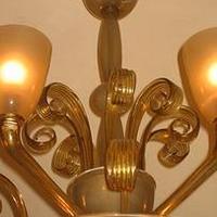 1930 Lampadario di Venini 6 luci con plafoniera