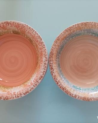 5 piatti fondi multicolor stoneware Kasanova nuovi