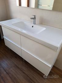 Lavabo bagno 120 con mobile 4 cassetti 