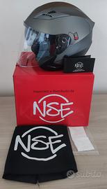 casco con visiere grigio moto scooter città (M)