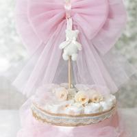 torta pannolini con fiocco nascita 