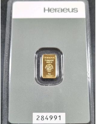 Heraeus 1g - Lingotto d'oro da investimento

