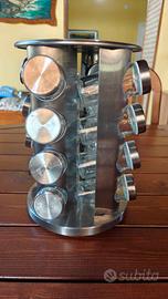 Portaspezie girevole 16 barattoli inox