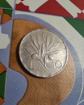 10 Lire Olivo 1946 Riproduzione Da Collezione 
