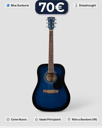Chitarra Acustica Soundsation Dreadnought Blu