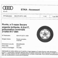 Gomme invernali 215/65 R17 99H con cerchi Audi