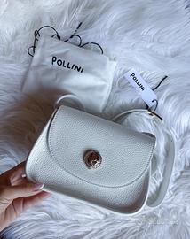 Borsa Suddle Pollini bianca in vera pelle