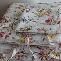 4 cuscini per sedia di puro cotone floreali 