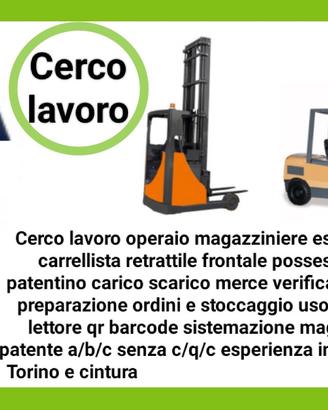 magazziniere operaio patentino pratico carrellista