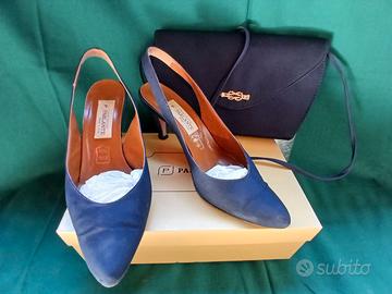 Décolleté in cuoio con borsa