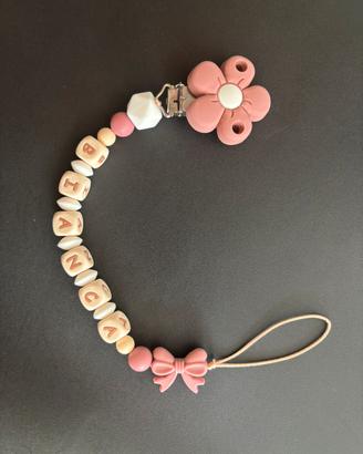 Catenella porta ciuccio personalizzata con nome