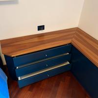 Mobili in legno laccato blu
