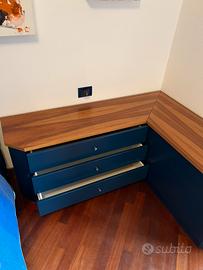 Mobili in legno laccato blu