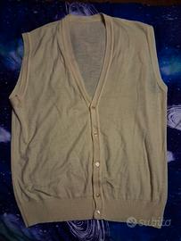 Gilet da uomo giallo collo a V con bottoni mis. 54