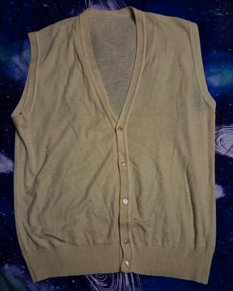Gilet da uomo giallo collo a V con bottoni mis. 54