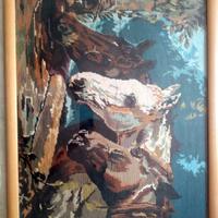 Quadro ricamato a mezzo punto