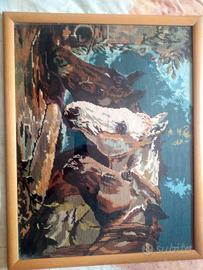 Quadro ricamato a mezzo punto