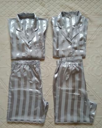 Lotto / Set 2 Pigiami in 100% Seta – Grigio Argent