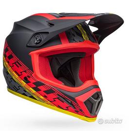 CASCO BELL MX-9 MIPS OFFSET NERO/ROSSO OPACO