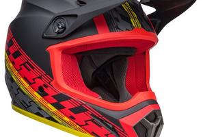 CASCO BELL MX-9 MIPS OFFSET NERO/ROSSO OPACO